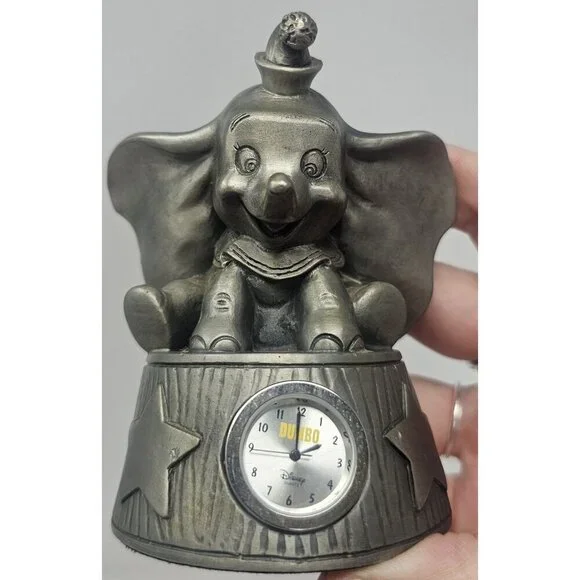 Disney Dumbo Limited Edition Pewter Clock Figure Quartz #412/5000 Malaysia WORKS - Picture 7 of 16